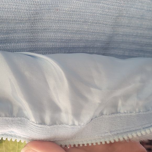 Light Blue Fuzzy Zip-Up Sweater Jacket Size Small - Picture 2 of 12